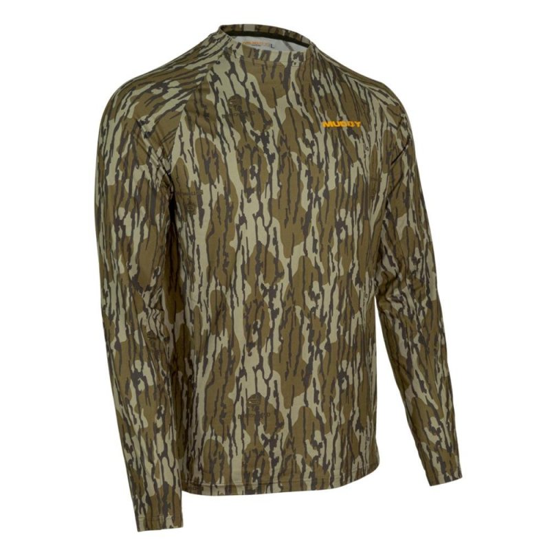 Muddy MUD-BL-CRW-MOB-2X Base Layer Crew Shirt Mossy Oak Bottomland 2X-Large