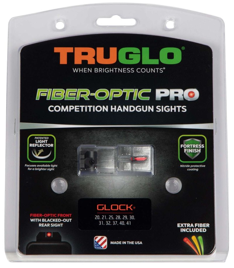 TruGlo TG132G2 Fiber-Optic Pro Sight Glock 20/21 Black Nitride