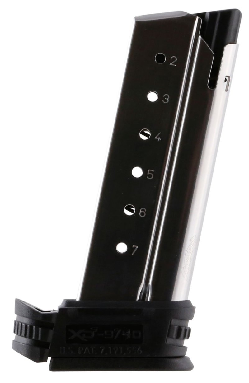 Springfield Armory XD-S 7-Round .40 S&W Magazine, Stainless Steel, Black X-Tension, XDS4007 Model