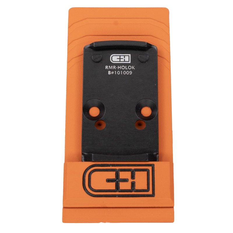 C&H Precision RMR-HOLOk Optic Mount Plate, 6061 Aluminum, Black Anodized