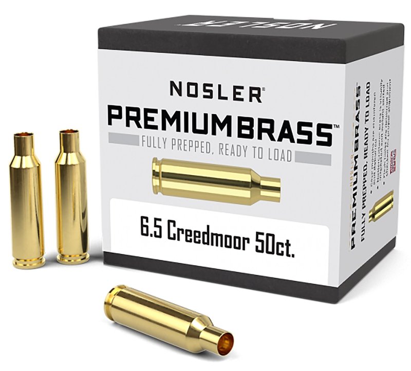 Nosler 6.5 Creedmoor Unprimed Brass Cartridge Case 50 Count 44824