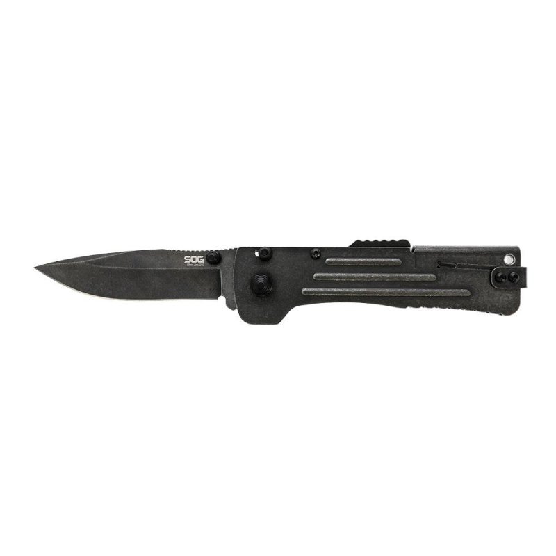 SOG Slim Jim 2.0 Assisted Folding 3.2In Clip Point Blade Black