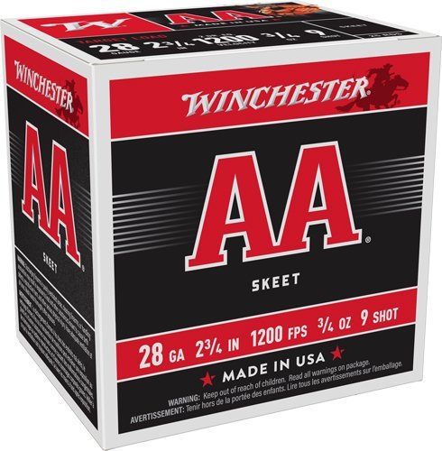 Winchester AA Target 28GA 2-3/4" #9 Shot 3/4oz 1200FPS - 25 Rnd Box