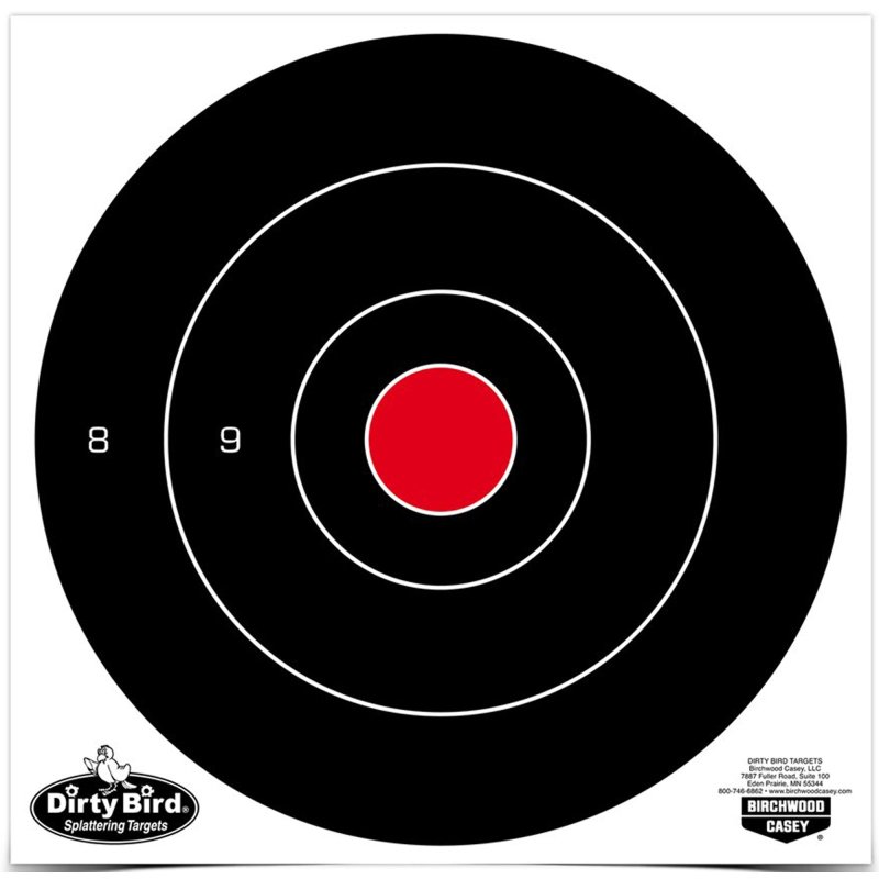 Birchwood Casey 35825 Dirty Bird 8" Bullseye Tagboard Hanging Black/White