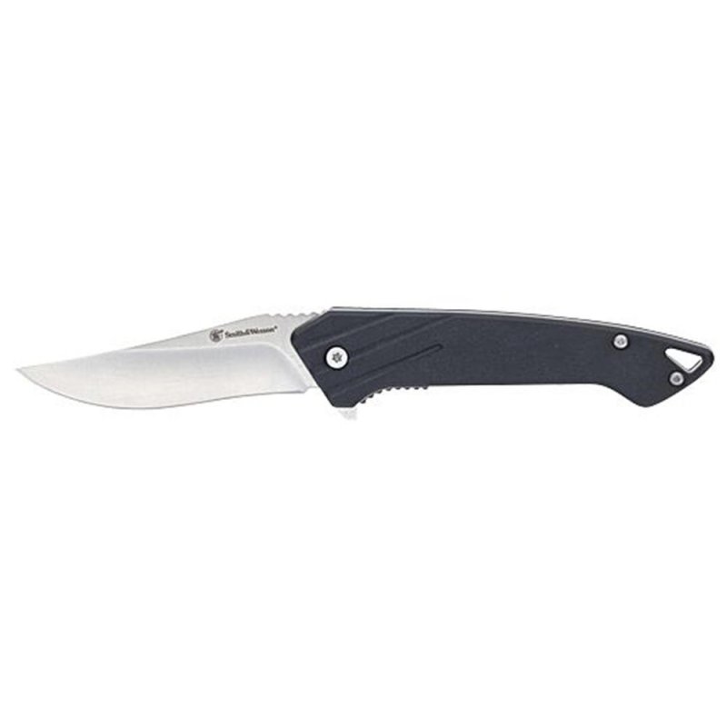 Smith & Wesson Black Ops Folding Knife 3 Recurve Blade Black Box