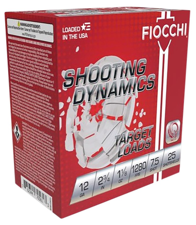 Fiocchi Shooting Dynamics Shotshells 12 ga 2-3/4 1-1/8oz 1280 fps #7.5