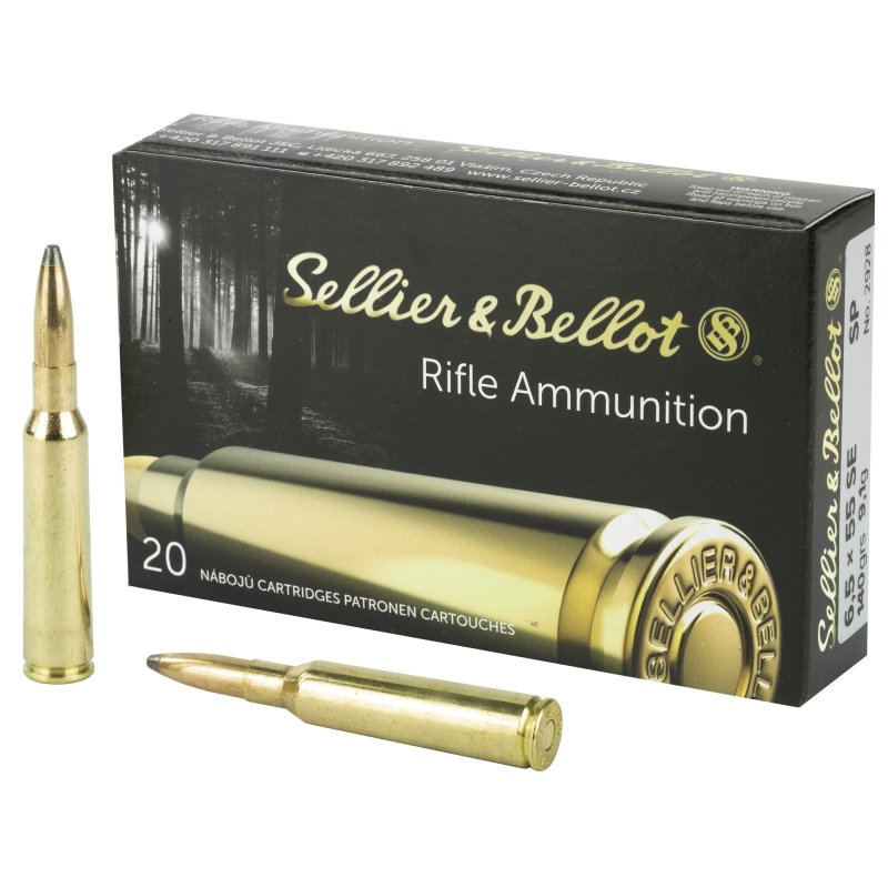Sellier & Bellot SB6555B 6.5x55 Swedish 140gr Soft Point 20rd