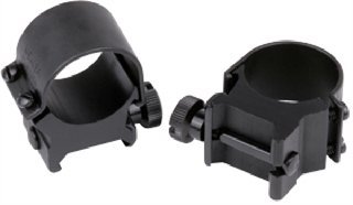 Weaver Detachable Top Mount Rings 1" Low Matte Black