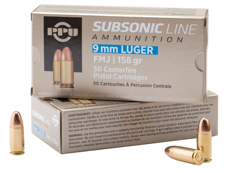 Prvi Partizan PPS9MM 9mm Luger 158 Grain Subsonic FMJ 50 Rounds