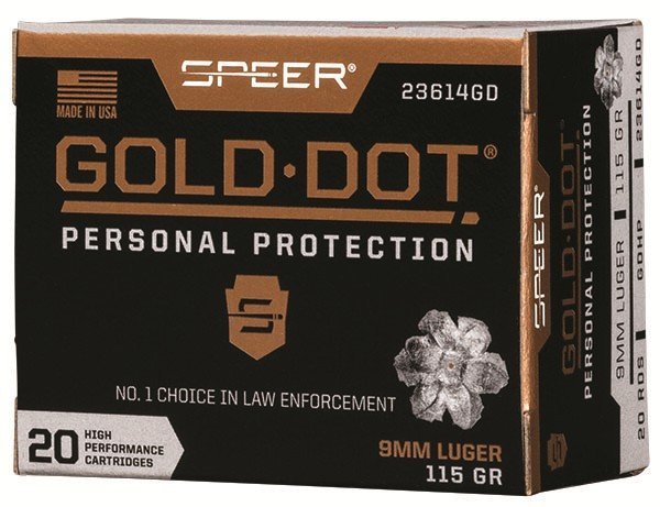 Speer Gold Dot 9mm Luger 115 Grain Hollow Point 20 Rounds per Box