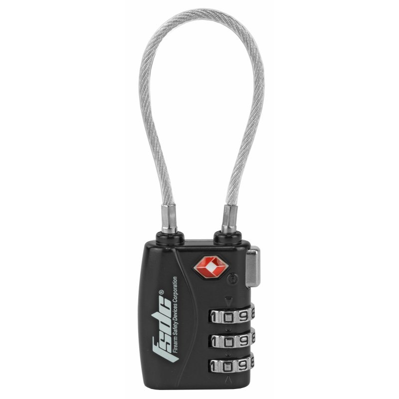 Firearm Safety Devices TSA380RCB Lock Black Steel Cable