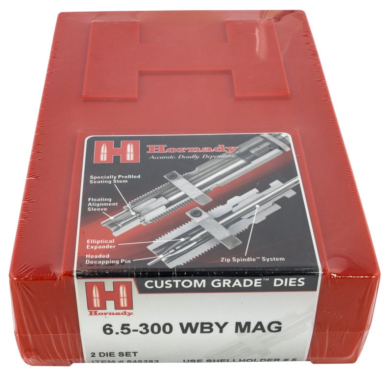 Hornady 546283 Custom Grade 2-Die Set 6.5-300 Wthby Mag Series IV