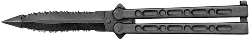 Cold Steel CS92EAA FGX Balisong 5" Part Serrated Griv-Ex Blade & Handle