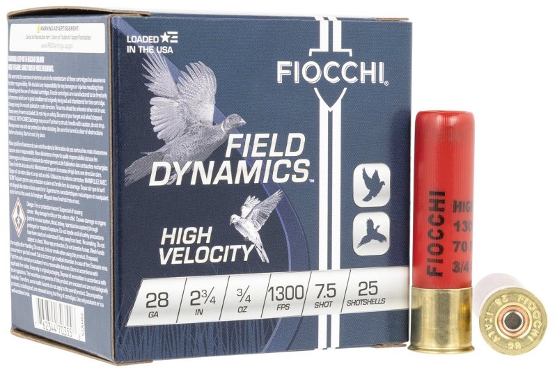 Fiocchi 28HV75 28 Gauge High Velocity Lead Shot Ammunition
