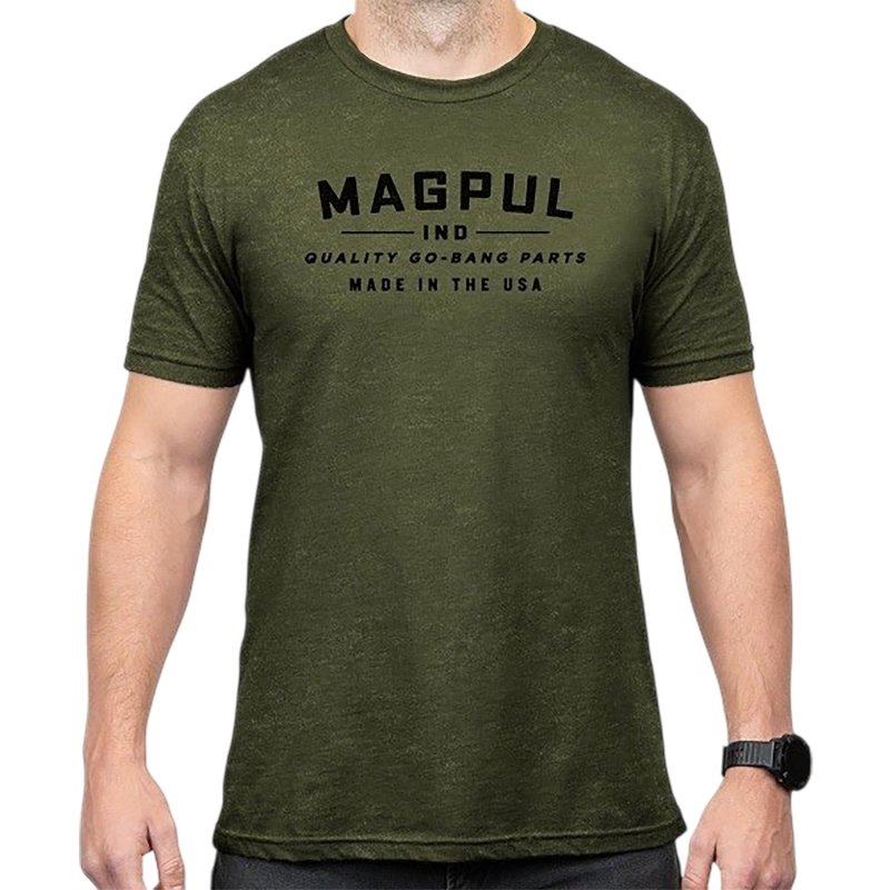 Magpul MAG1112-317-M Go Bang Parts CVC T-Shirt MD Olive Drab Heather