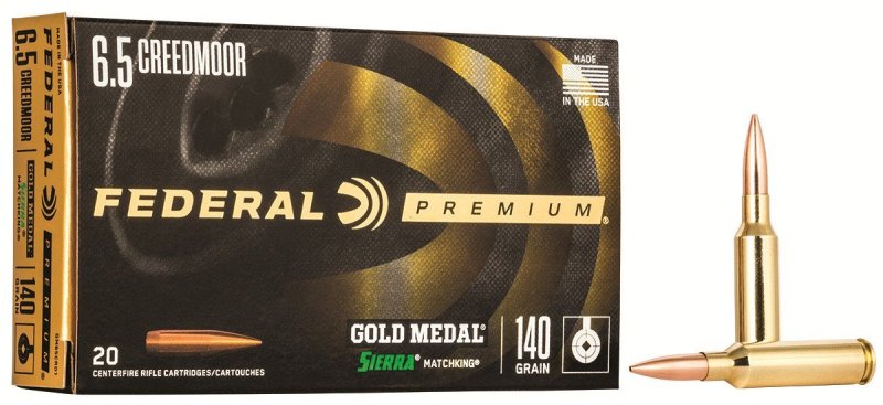 Federal GM65CRD1 6.5 Creedmoor 140 Grain BTHP 20 Rounds Brass