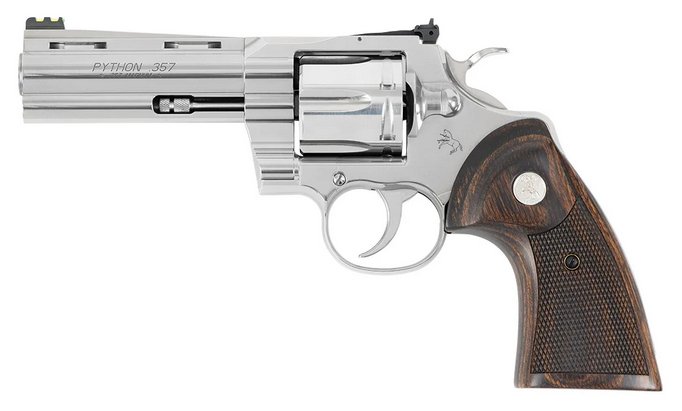 Colt Target Python .357 Magnum 4.25 In 6-Rounds Polished Stainless Walnut