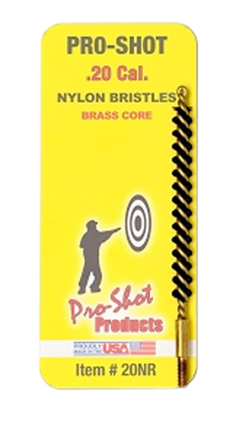 Pro-Shot 20NR Bore Brush .20 Cal Rifle #5-40" Thread Nylon Bristles Bra...
