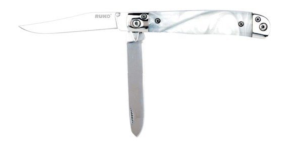 RUKO RUK0185WP 420A Trapper White Pearl Folding Knife