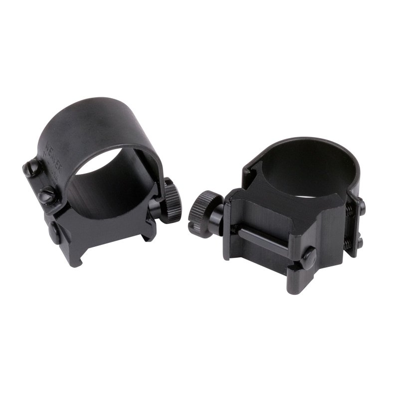 Weaver Mounts 49042 Top Mount Scope Ring Set 1" Tube High Quick Detach Matte Black Aluminum