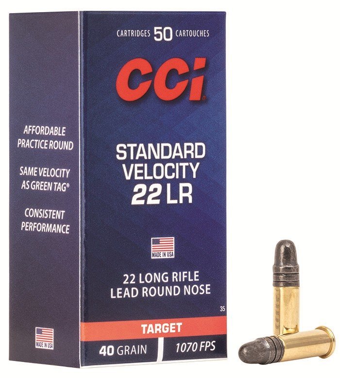 CCI Standard Velocity Rimfire Ammunition .22 LR 40 gr LRN 1070 fps 50/ct