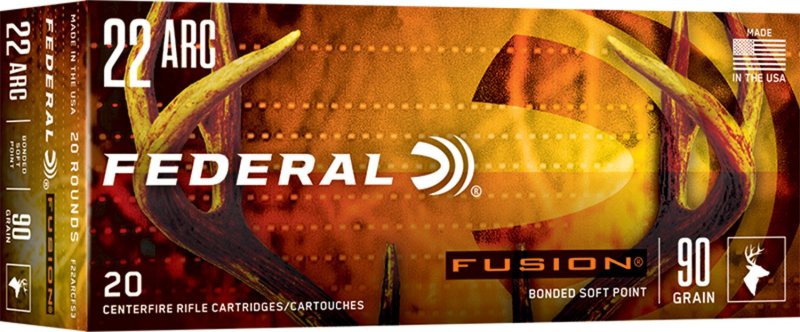 Federal Fusion 22 ARC 90 Grain Bonded Soft Point 20 Rounds