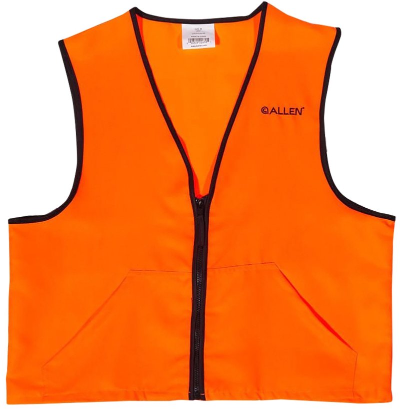 Allen 15765 Hunting Vest Medium 600 sq in Blaze Orange Polyester Zipper