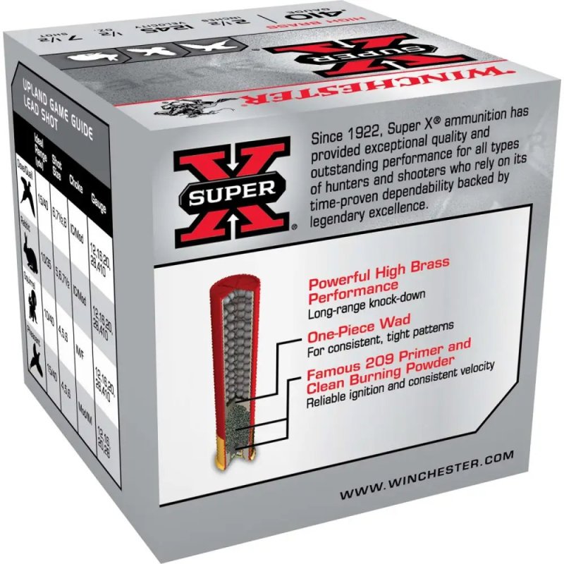 Winchester X417 Super X 410 Gauge 2.5 in 1/2 oz #7.5 Shot 25/Box