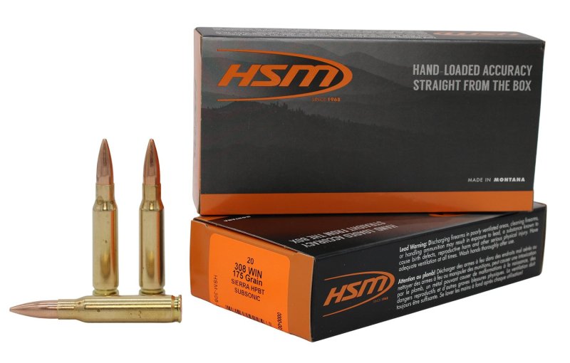 HSM Ammunition 3085N 308 Win 175gr Subsonic HPBT 20/Box