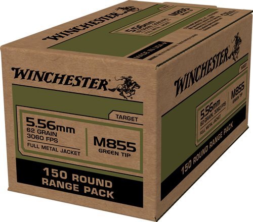 Winchester M855 5.56x45 62 Grain FMJ Green Tip 600 Rounds