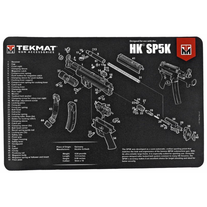 TekMat TEK-R17-HK-SP5K Cleaning Mat 11"x17" Parts Diagram
