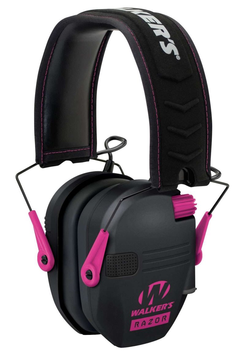 Walker's Razor Slim Shooter Electronic Muffs 23dB NRR Black/Pink
