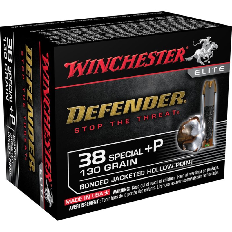 Winchester Ammo S38PDB PDX Defense 38 Special +P 130 gr Bonded Jacket Hollow Point 20 Per Box/ 10 Cs