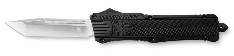CobraTec Knives LBCTK-1LTNS Tanto D2 Steel OTF Knife Black Handle