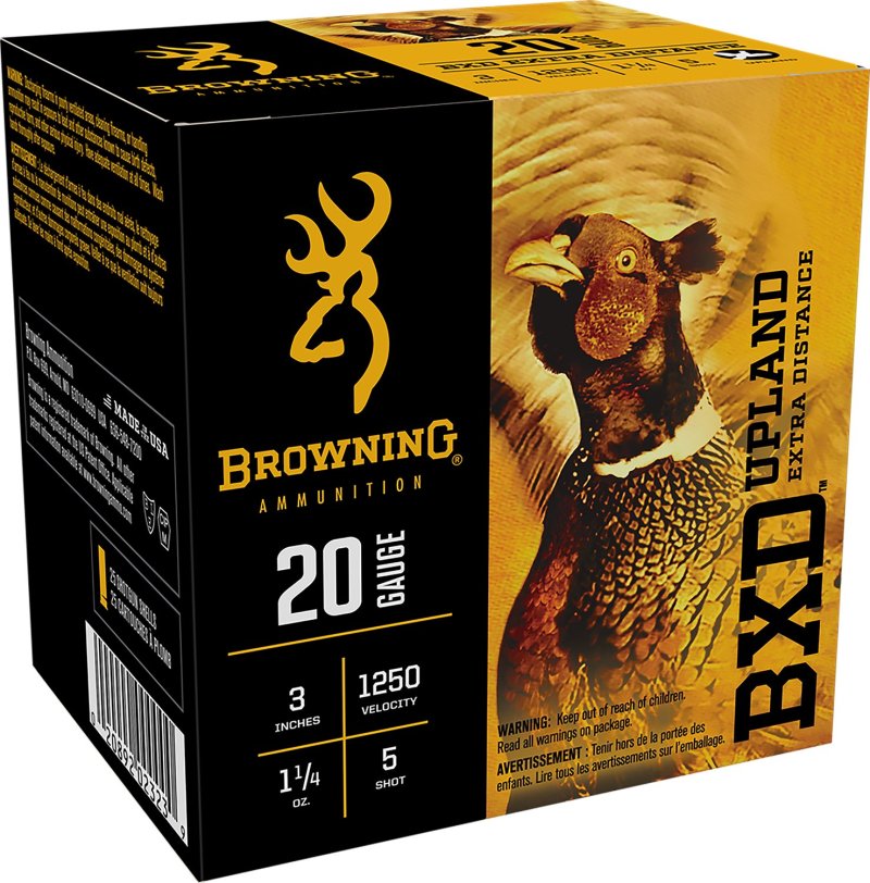 Browning BXD Upland 20 Gauge 3 in 1 1/4 oz 5 Shot 25 Rounds Box