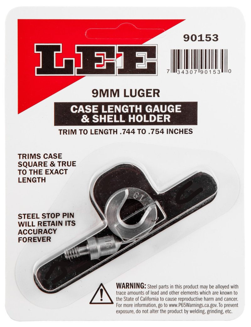 Lee Precision Case Length Gage and Shell Holder 9mm Luger