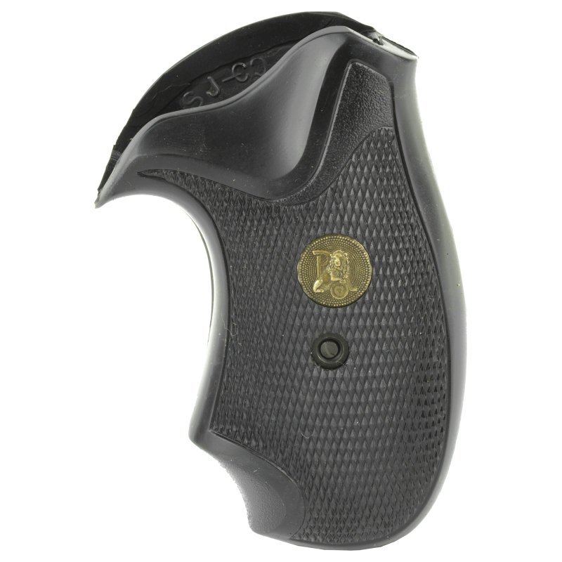 Pachmayr 03252 Grip S&W J Frame Round Butt Black Rubber Checkered