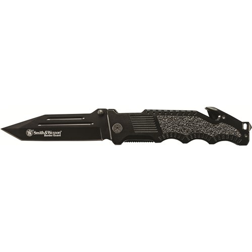 Smith & Wesson Border Guard Folder 4.5in Black Aluminum Handle