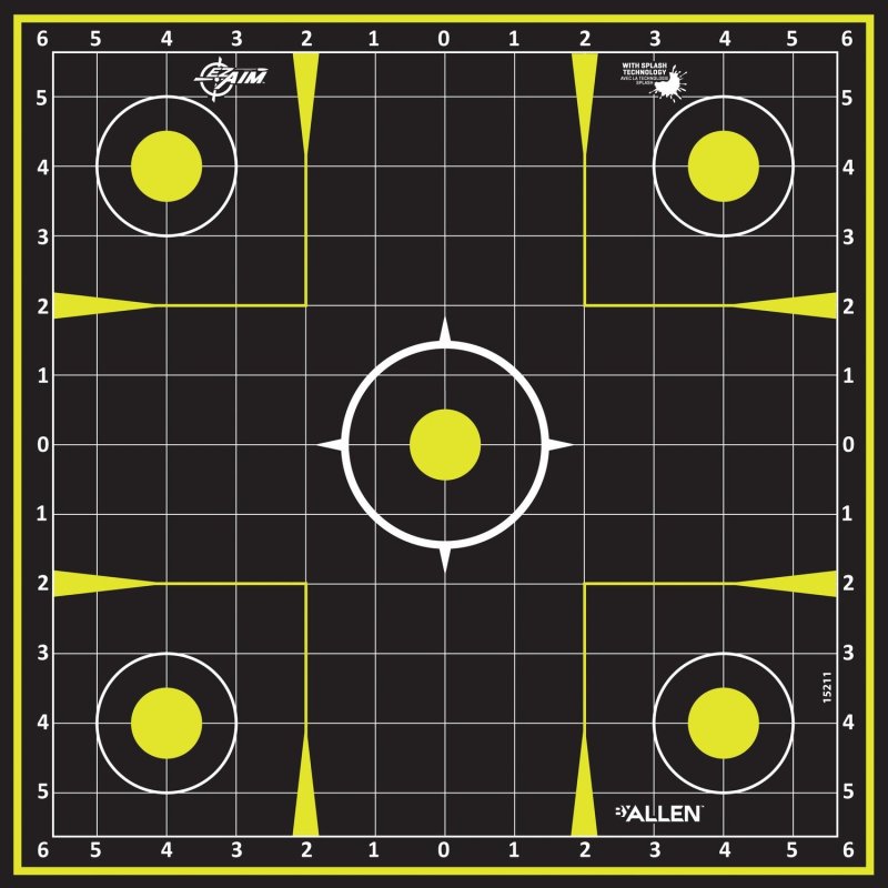 Allen EZ Aim Splash Reactive Sight-In Grid Target 12.5" x 12.5" 30 Pack