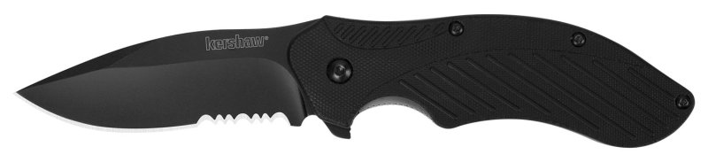 Kershaw 1605CKTST Clash 3.1" Part Serrated Folding Knife Black Handle