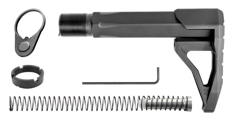 Phase 5 CMSA Carbine Mini Stock Assembly Black Aluminum for AR15/AR10