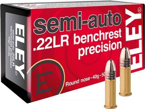 Eley 01180 Precision 22LR 40GR Semi Auto Benchrest Ammo 50RD
