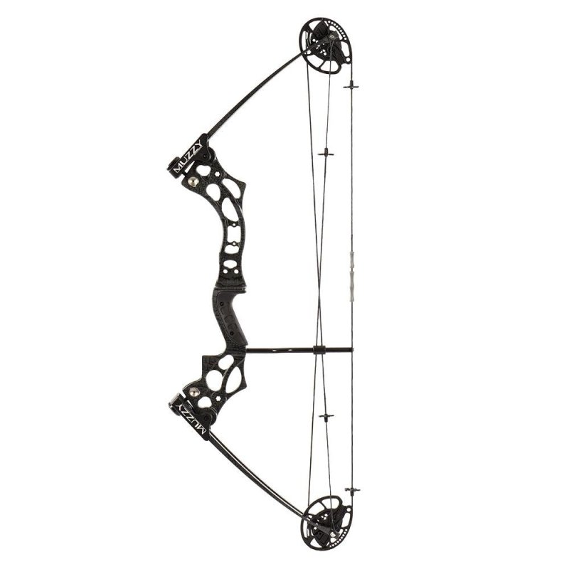 Muzzy V2 Bowfishing Bow, Black, 40cm Length, 5.65oz Weight, 13in Width, New, Adjustable Compound System, LH