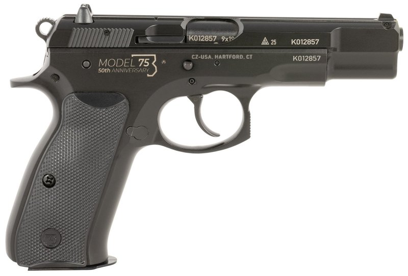 CZ-USA 75 B 50th Anniversary 9mm Luger 4.60 In 10+1 Black