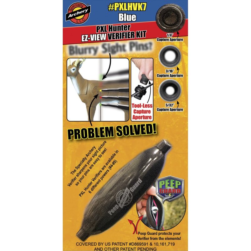 Specialty Archery PXLHVK7 EZ-View Verifier Kit No. 7 Blue 3 Apertures