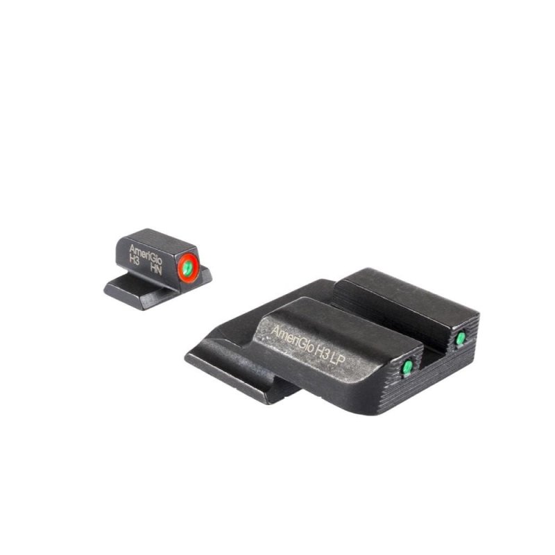 AmeriGlo SW-823 Trooper Tritium Sight Set S&W M&P Shield Green/Orange