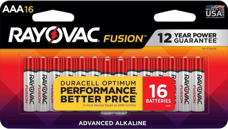 RAY 82416T02 AAA Alkaline Batteries 1.5V 1123mAh 16-Pack 1,123