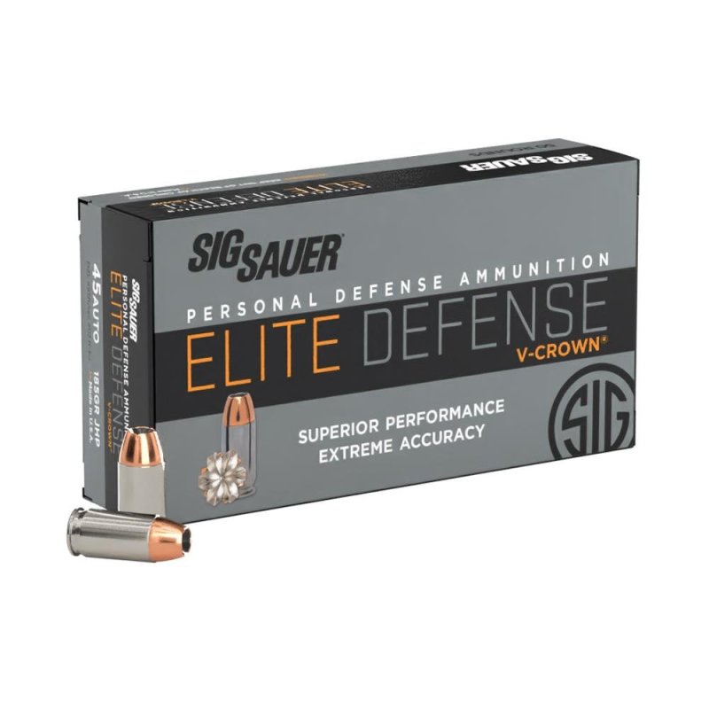 Sig Sauer E45AP2-50 V-Crown 45 Auto 230GR JHP 50RDS Box