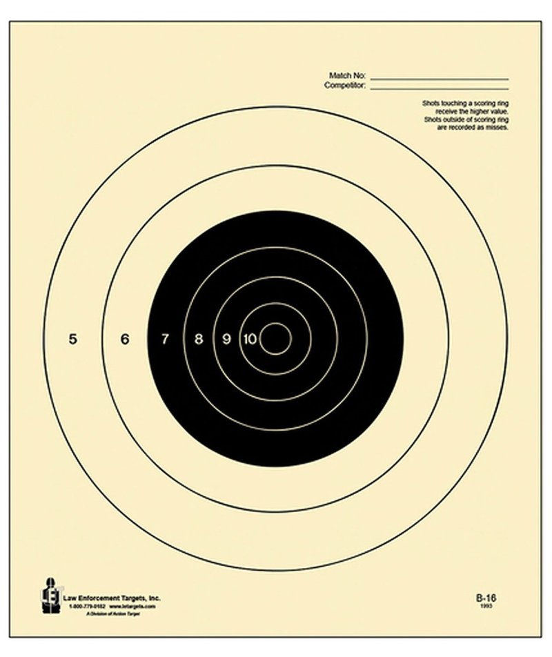 Action Target B16100 25-Yard Slow Fire Pistol Target 10.5"x12" 100 Pack