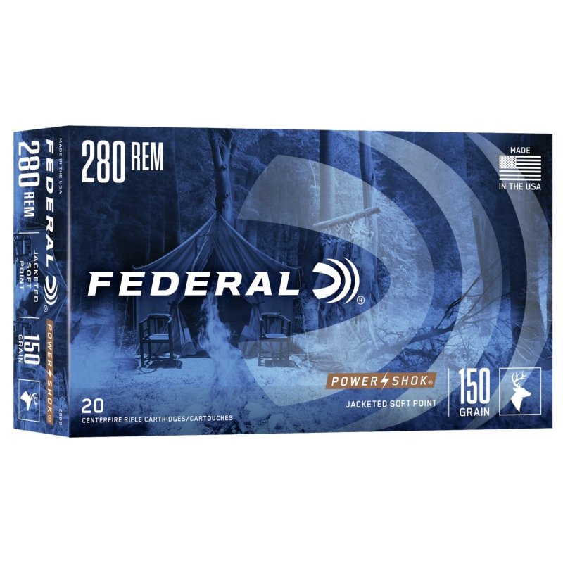 Federal Power-Shok .280 Rem 150 gr SP 2890 fps - 20/box Ammunition